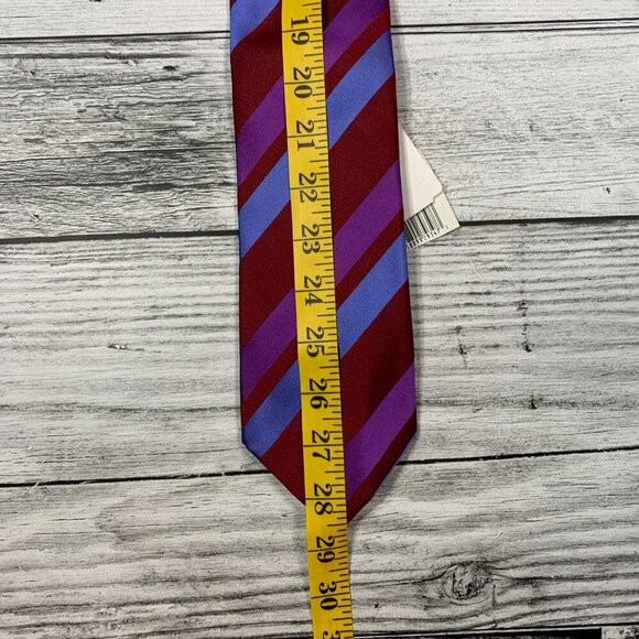 NWT Kenneth Cole Reaction 100% Silk Striped Print Tie - Picture 7 of 7